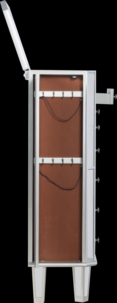 Hildreth Gray Mirrored Jewelry Armoire - Thumbnail - Image 7