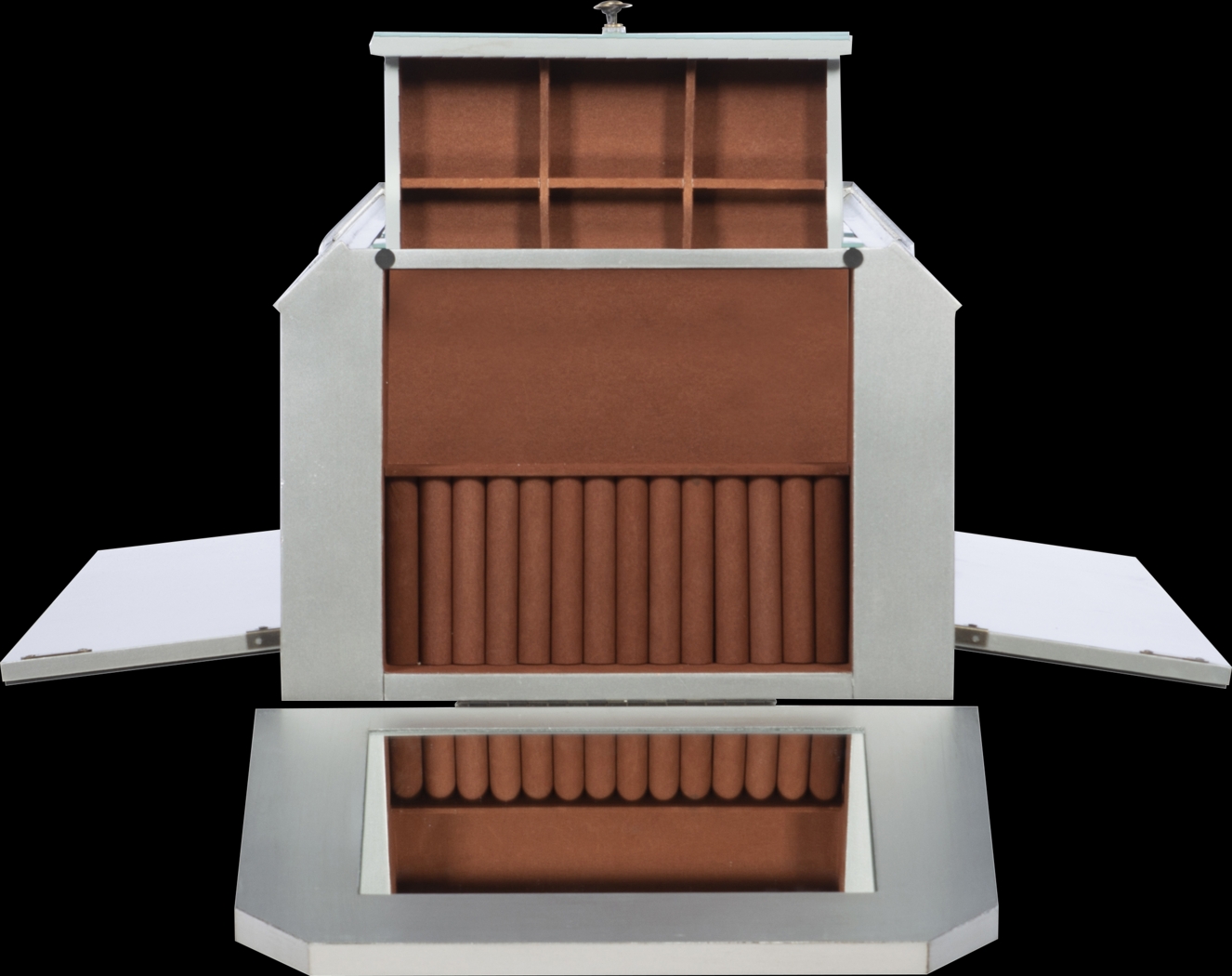 Hildreth Gray Mirrored Jewelry Armoire - Thumbnail - Image 8