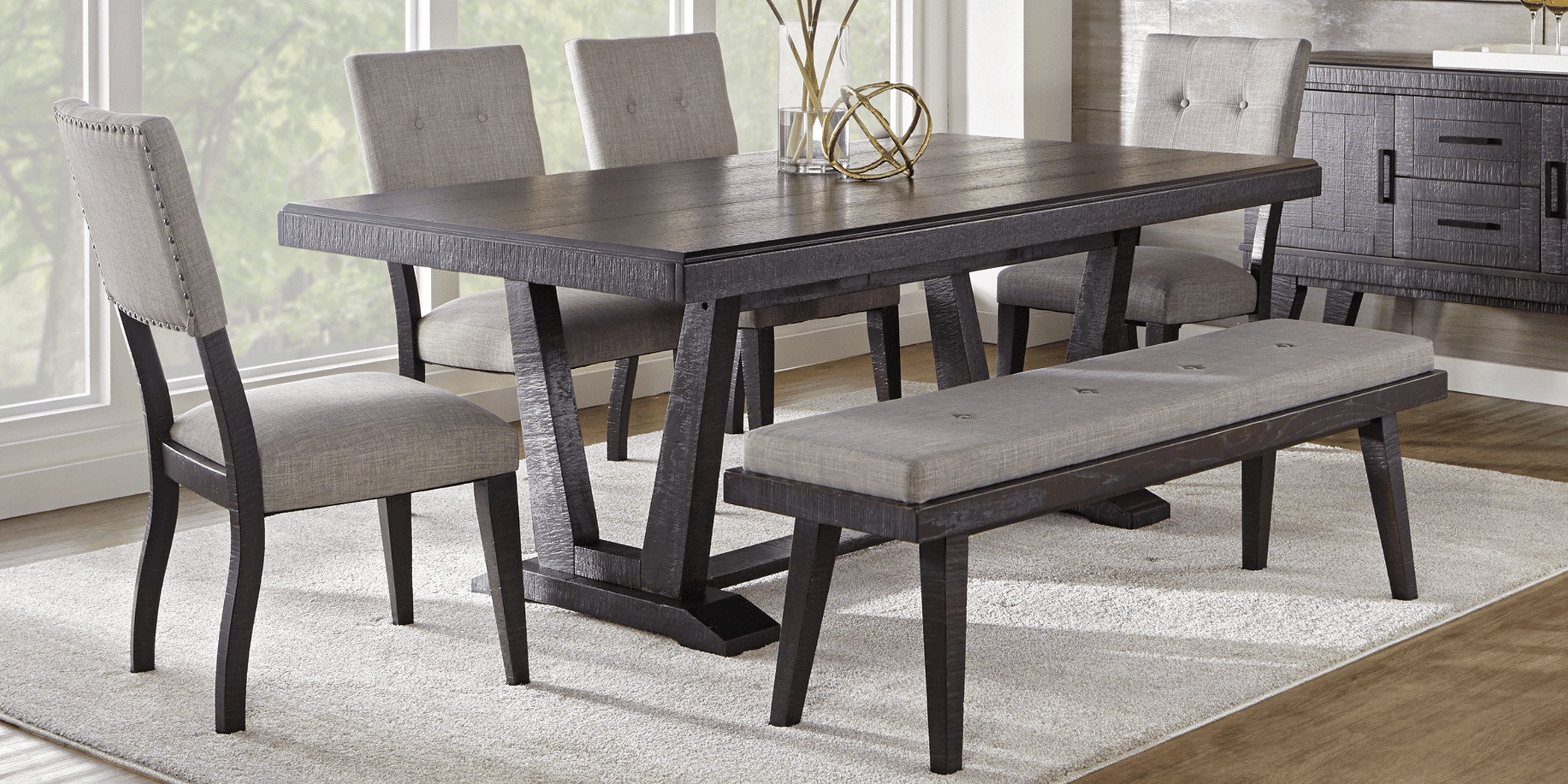 Hill Creek Black 5 Pc Rectangle Dining Room - Thumbnail - Image 2