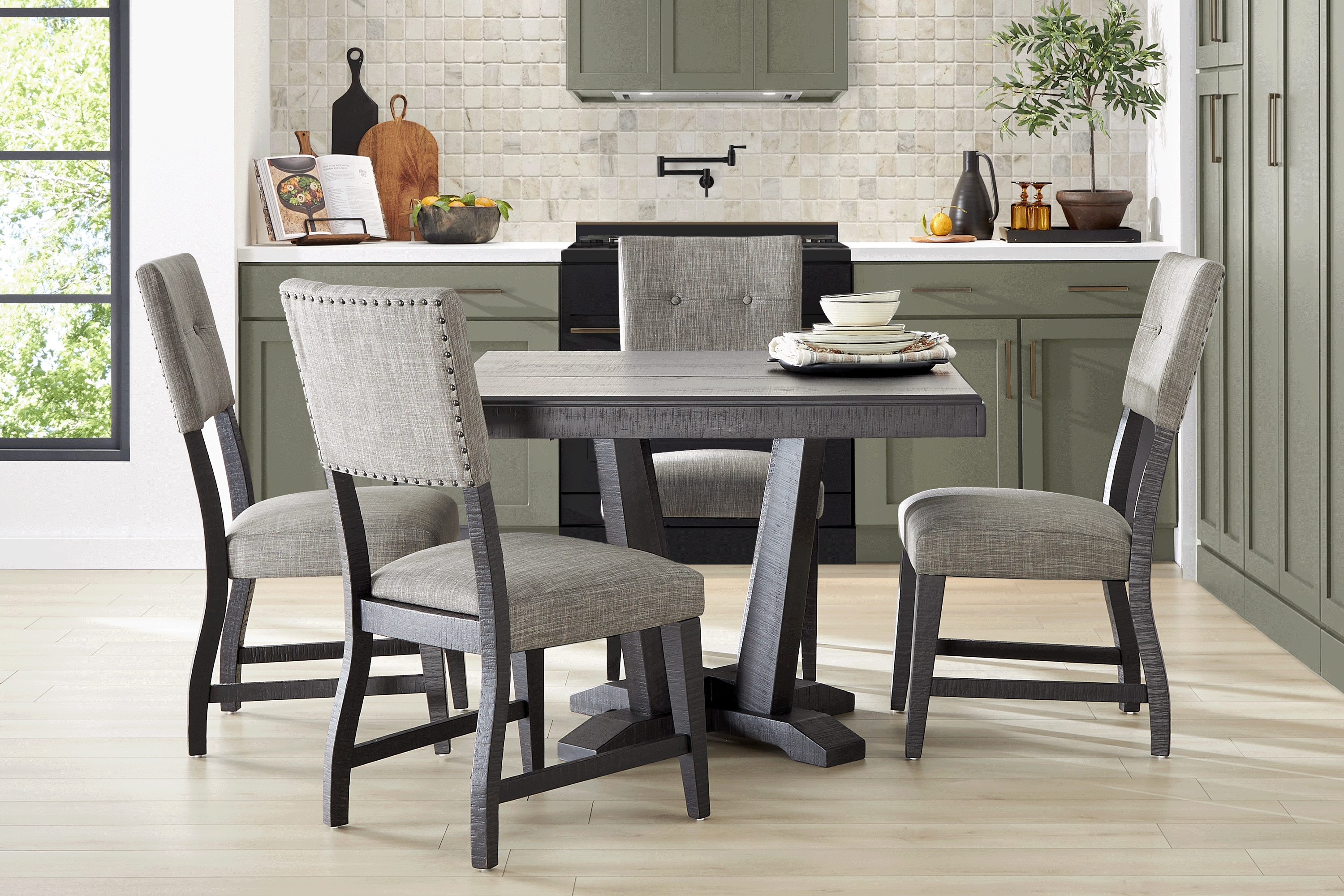 Hill Creek Black 5 Pc Square Dining Room - Thumbnail - Image 1