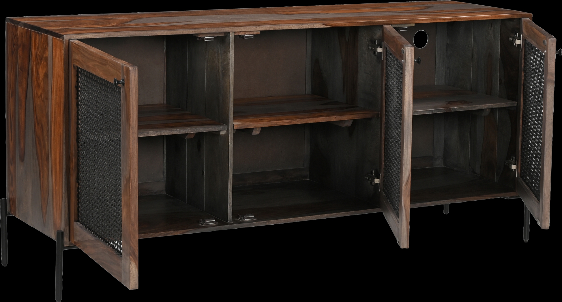 Hillindale Brown 3 Door Credenza - Thumbnail - Image 3