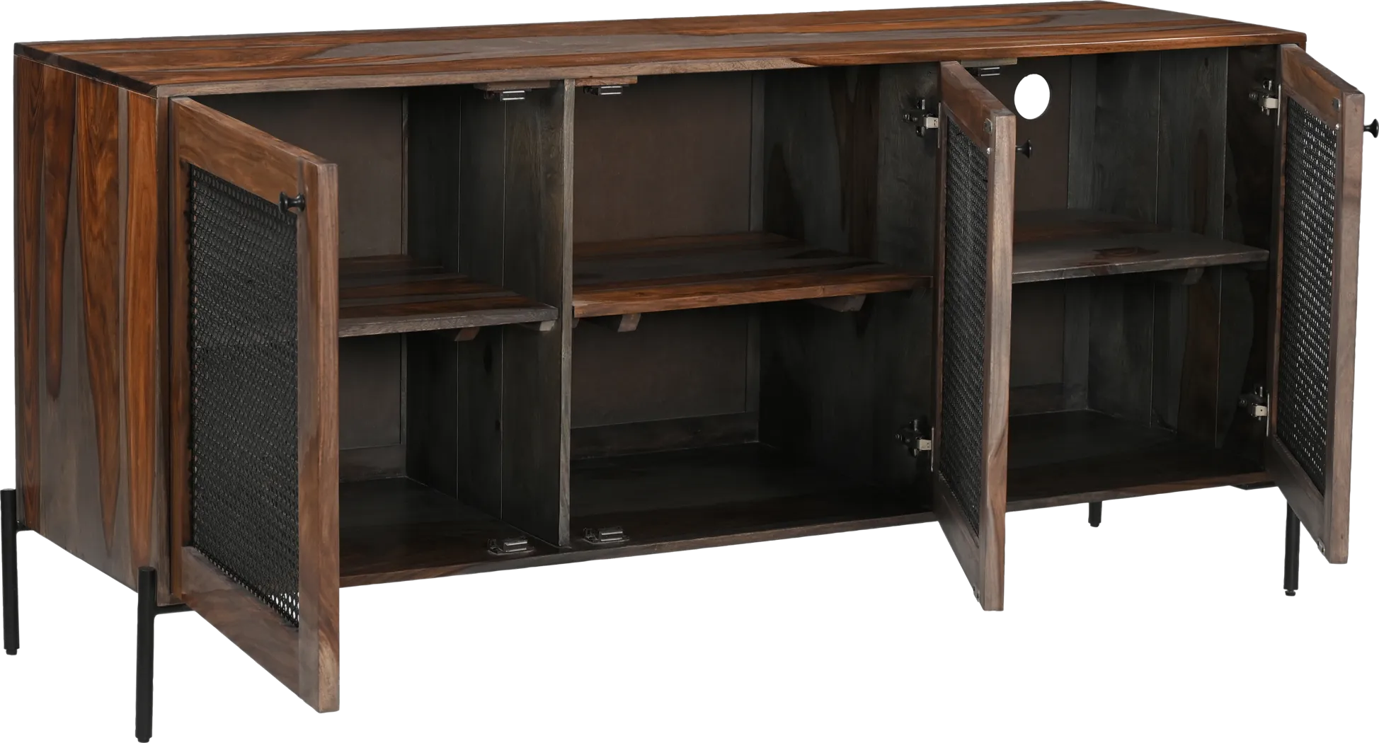 Hillindale Brown 3 Door Credenza - Thumbnail - Image 3
