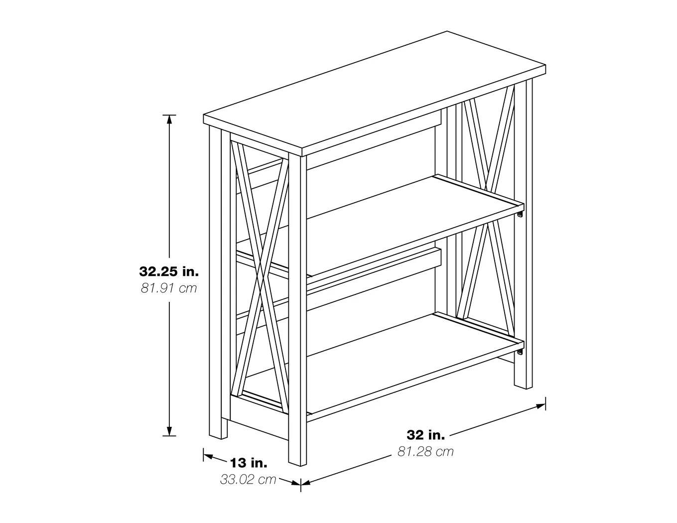 Hillsbare Gray 3 Shelf Bookcase - Thumbnail - Image 5