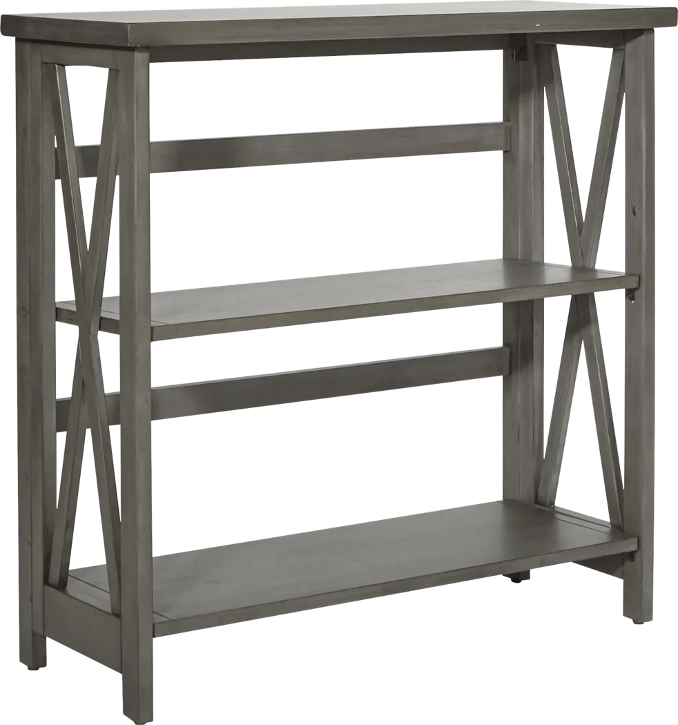 Hillsbare Gray 3 Shelf Bookcase - Thumbnail - Image 1