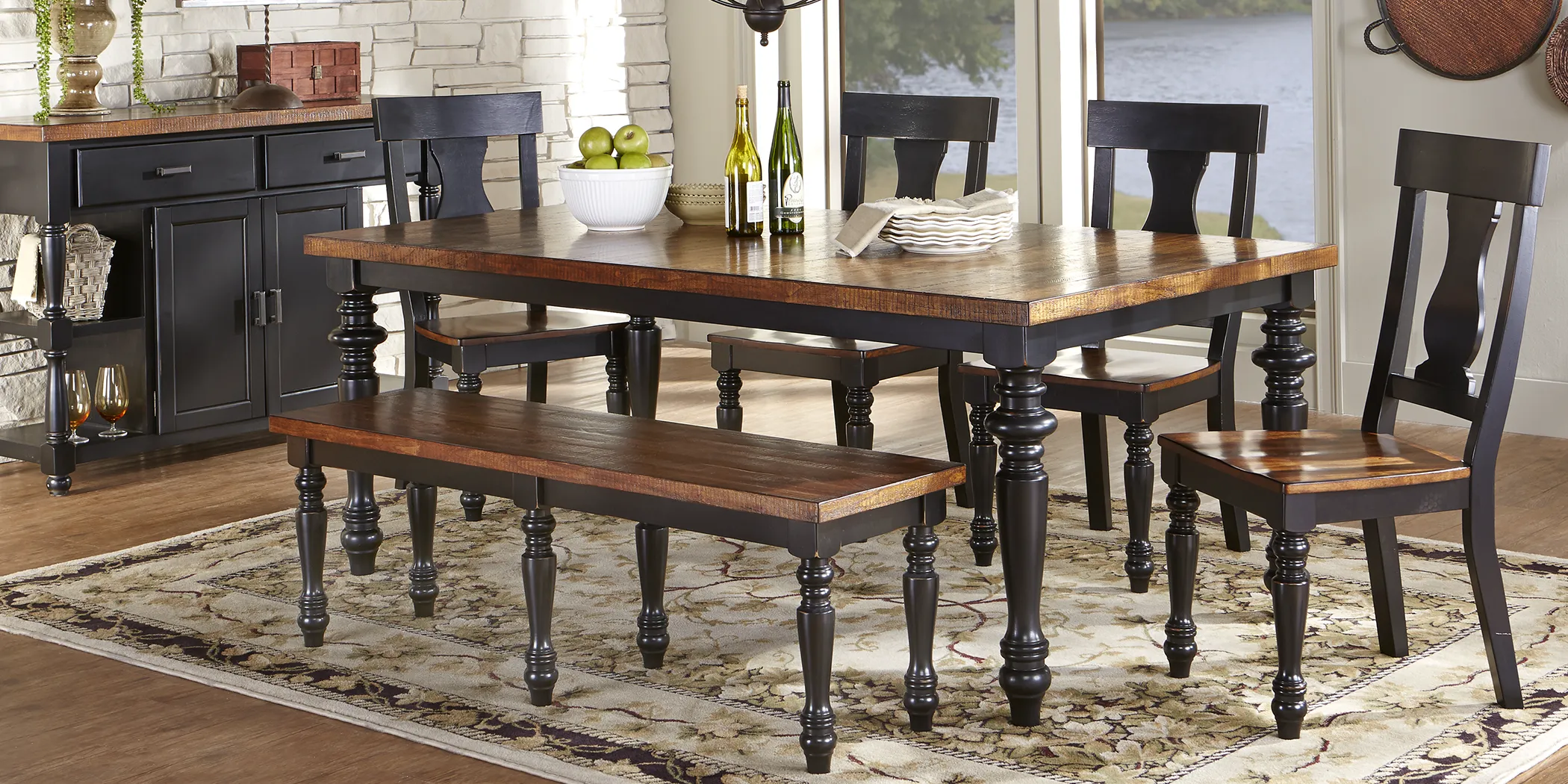 Hillside Cottage Black 6 Pc Dining Room - Thumbnail - Image 1