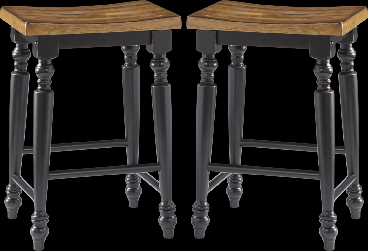 Hillside Cottage Black Kyoto Counter Height Stools (Set of 2) - Thumbnail - Image 1