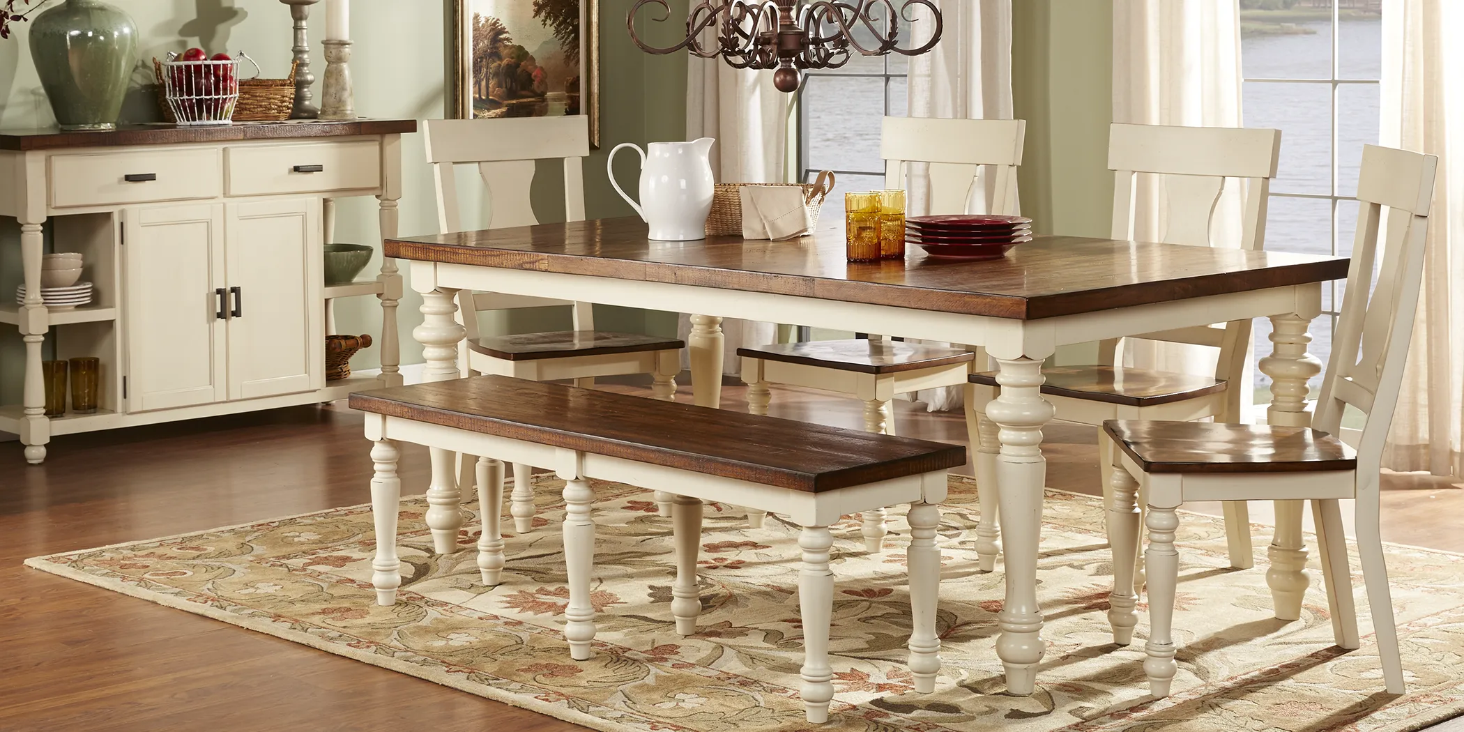 Hillside Cottage White 7 Pc Dining Room - Thumbnail - Image 1