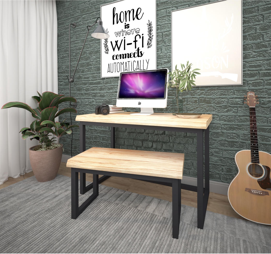 Hillsway Brown Desk With Bench - Thumbnail - Image 8