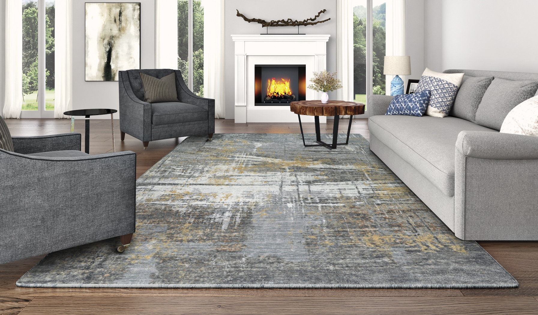Hillswick Gray 8' x 11' Rug - Thumbnail - Image 2
