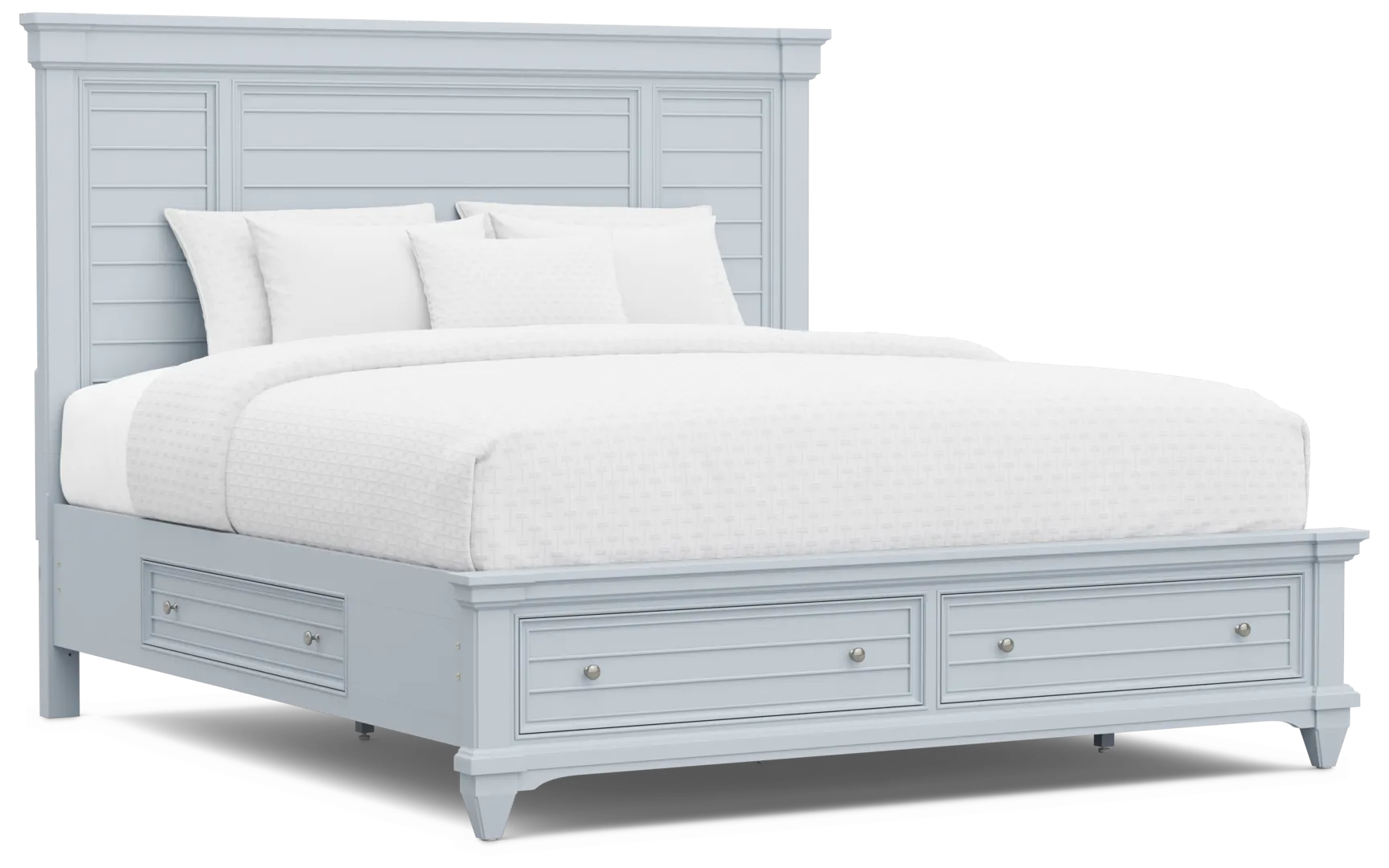 blue 3 pc king storage bed