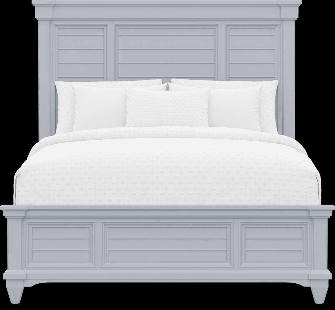 Hilton Head Blue 3 Pc Queen Panel Bed - Thumbnail - Image 3