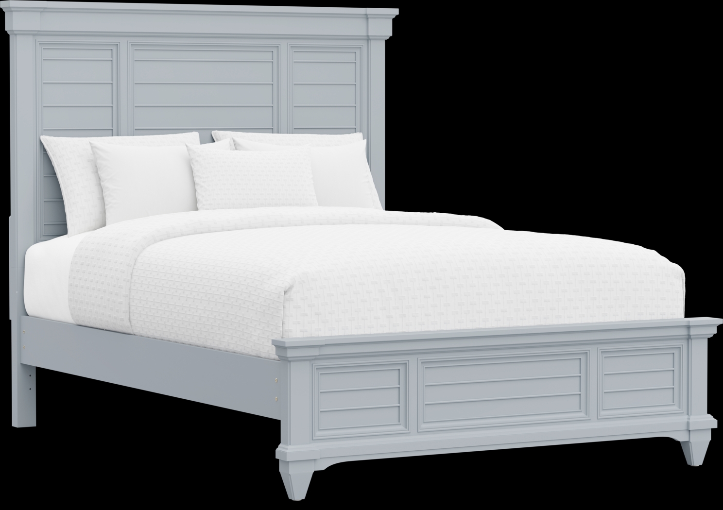Hilton Head Blue 3 Pc Queen Panel Bed - Thumbnail - Image 1
