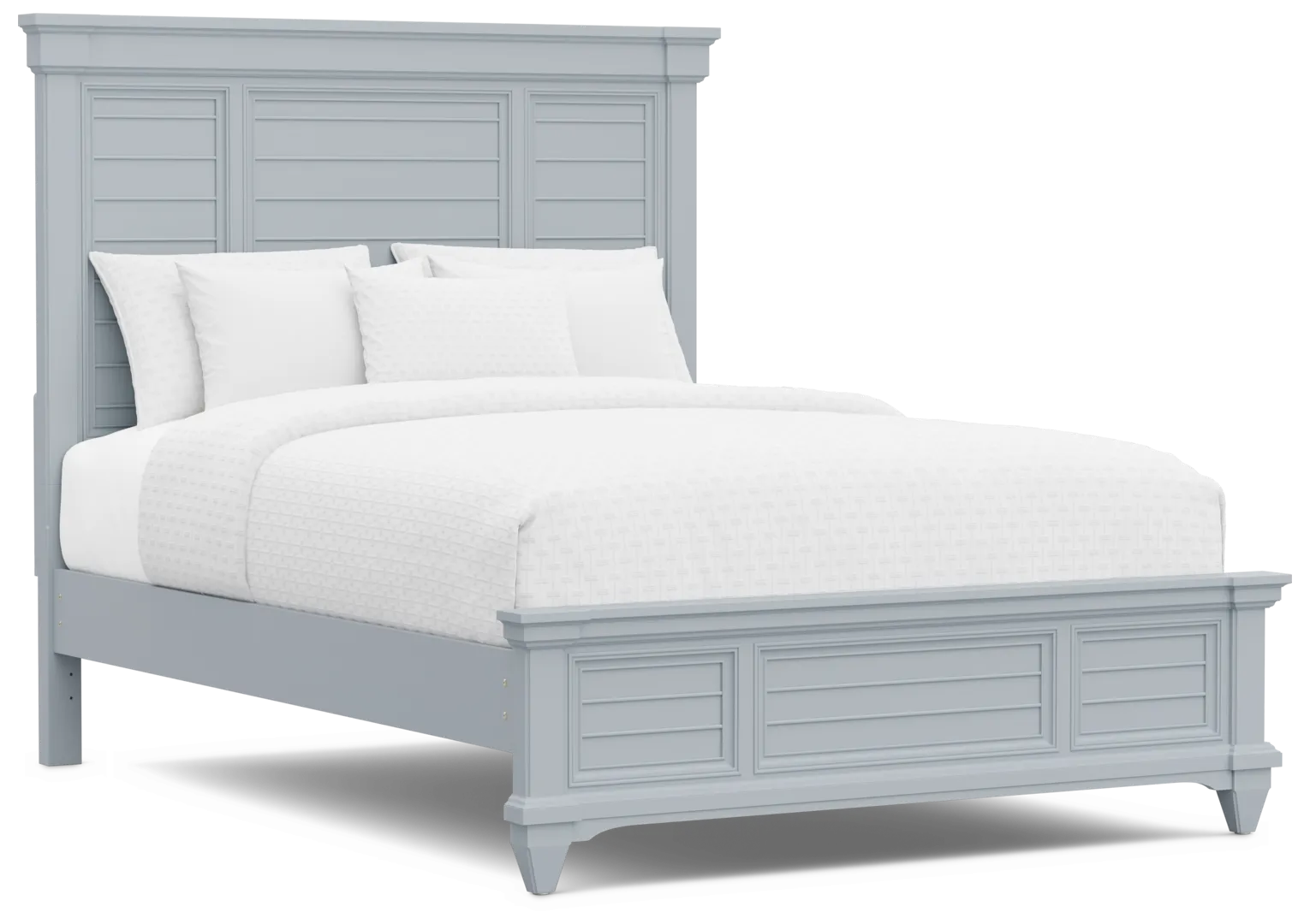 blue 3 pc queen panel bed