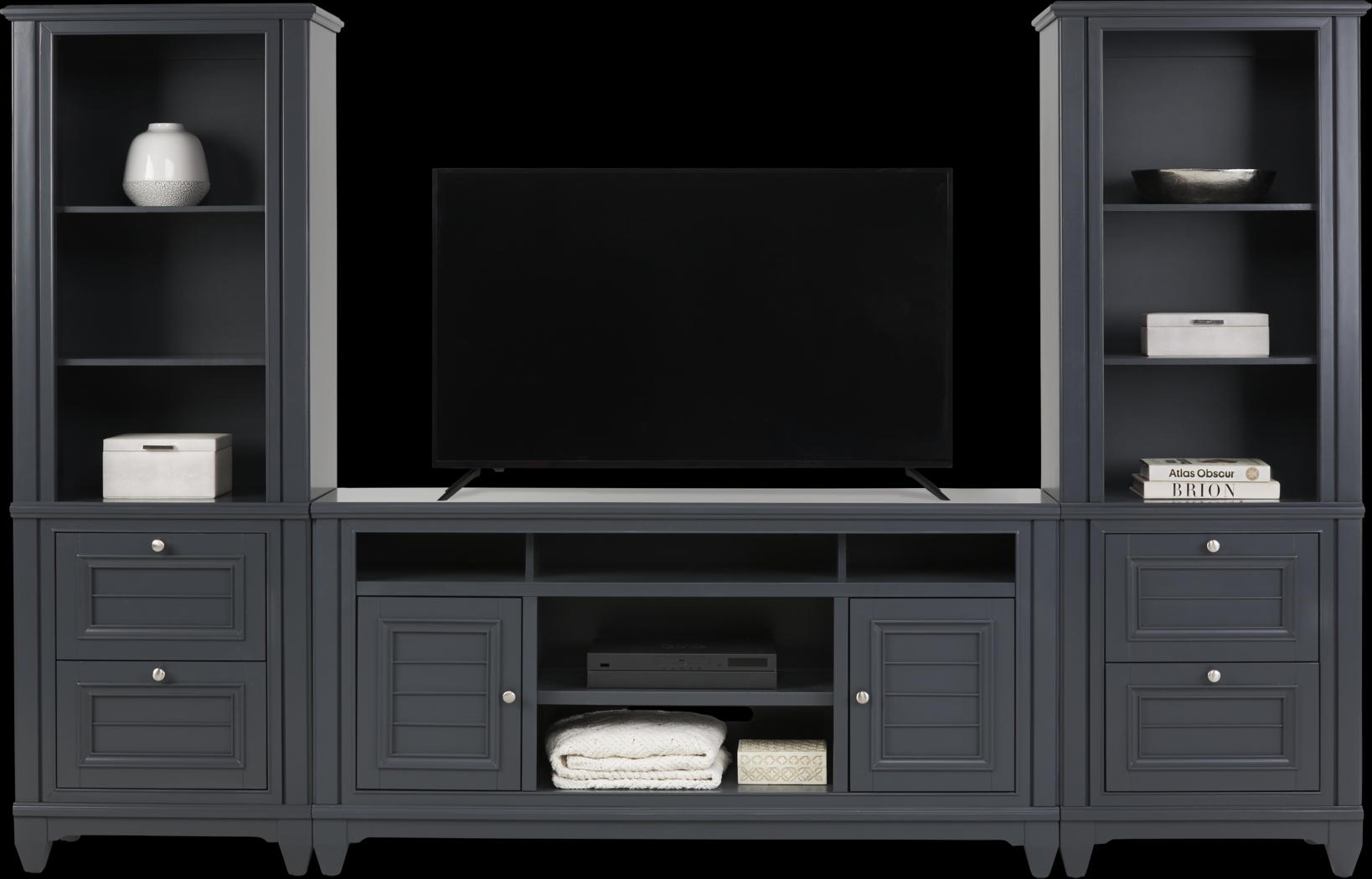 Hilton Head Graphite 3 Pc Wall Unit with 66 in. Console - Thumbnail - Image 2