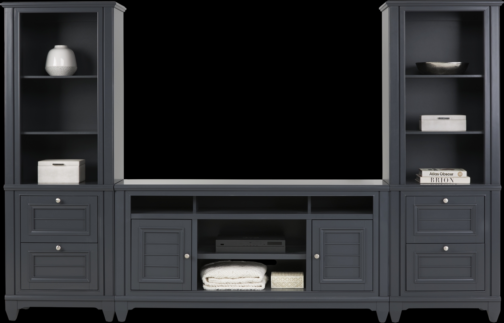 Hilton Head Graphite 3 Pc Wall Unit with 66 in. Console - Thumbnail - Image 1
