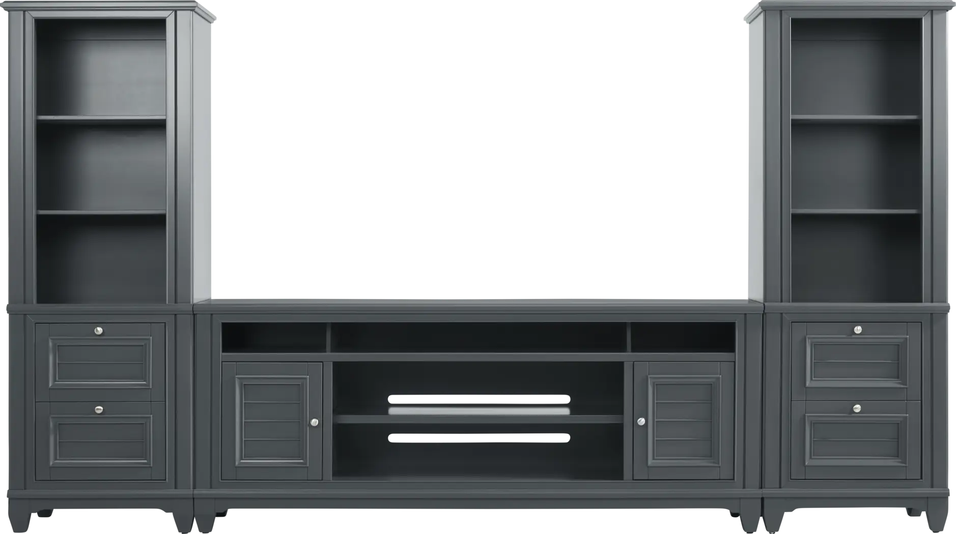 Hilton Head Graphite 3 Pc Wall Unit with 82 in. Console - Thumbnail - Image 1
