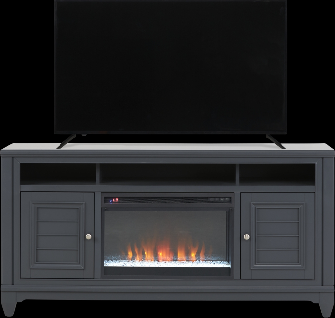 Hilton Head Graphite 66 in. Console with Electric Fireplace - Thumbnail - Image 2