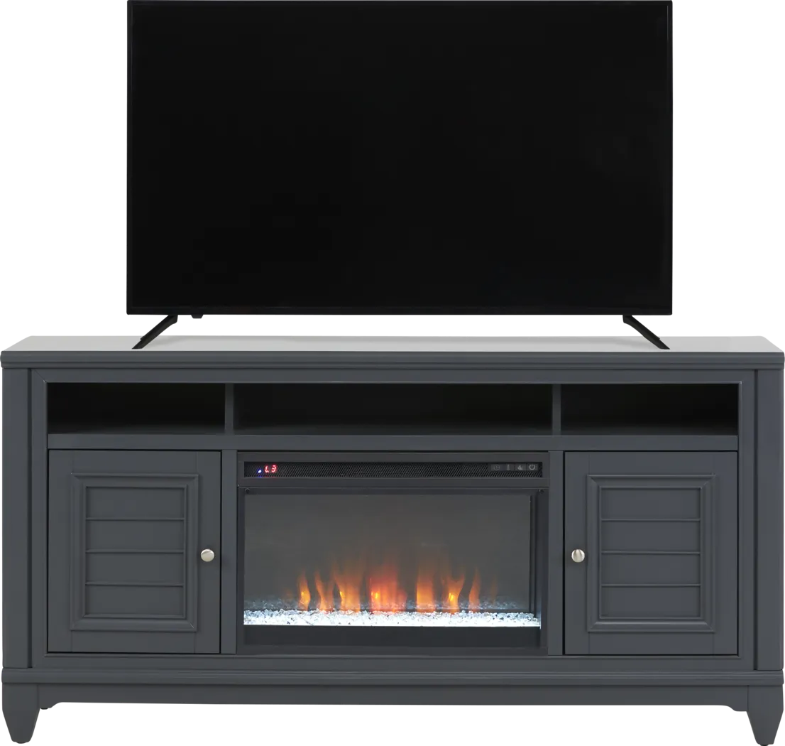 Hilton Head Graphite 66 in. Console with Electric Fireplace - Thumbnail - Image 2