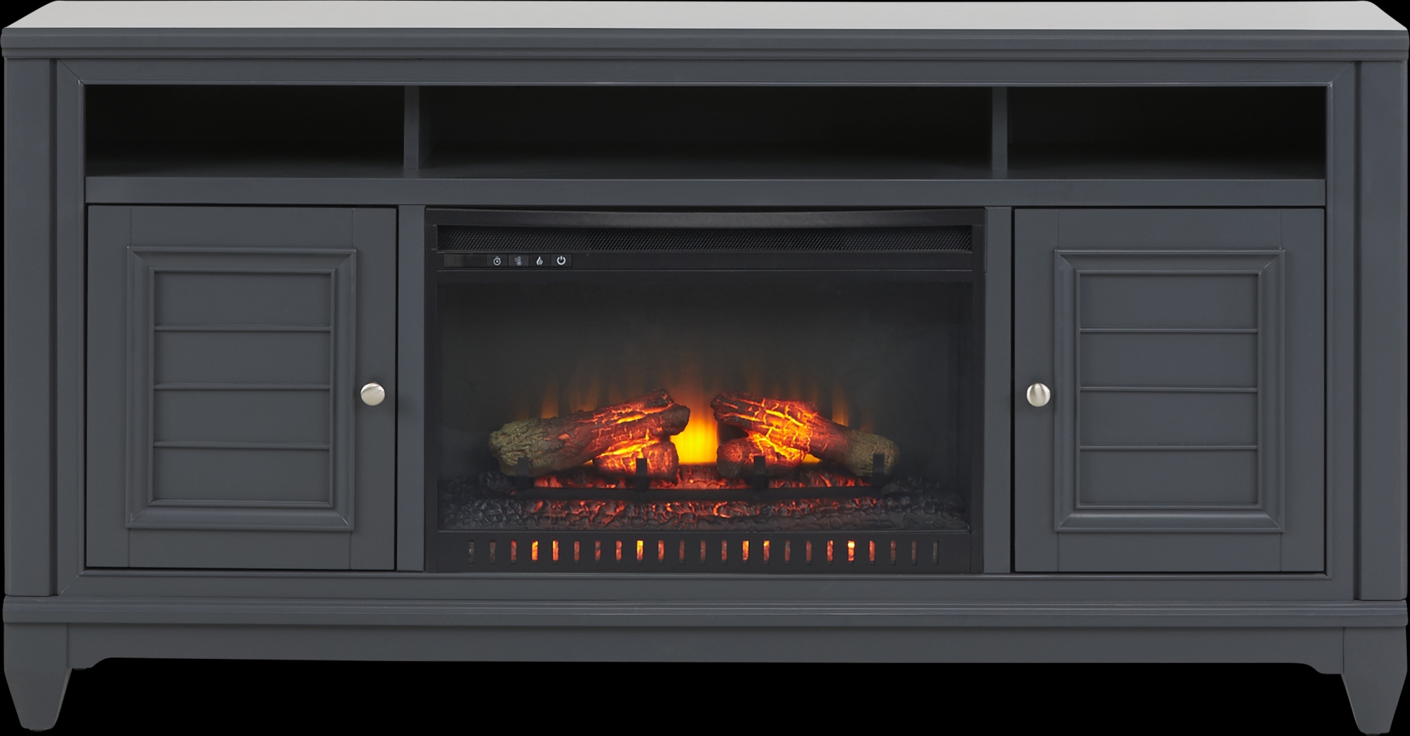 Hilton Head Graphite 66 in. Console with Electric Log Fireplace - Thumbnail - Image 1