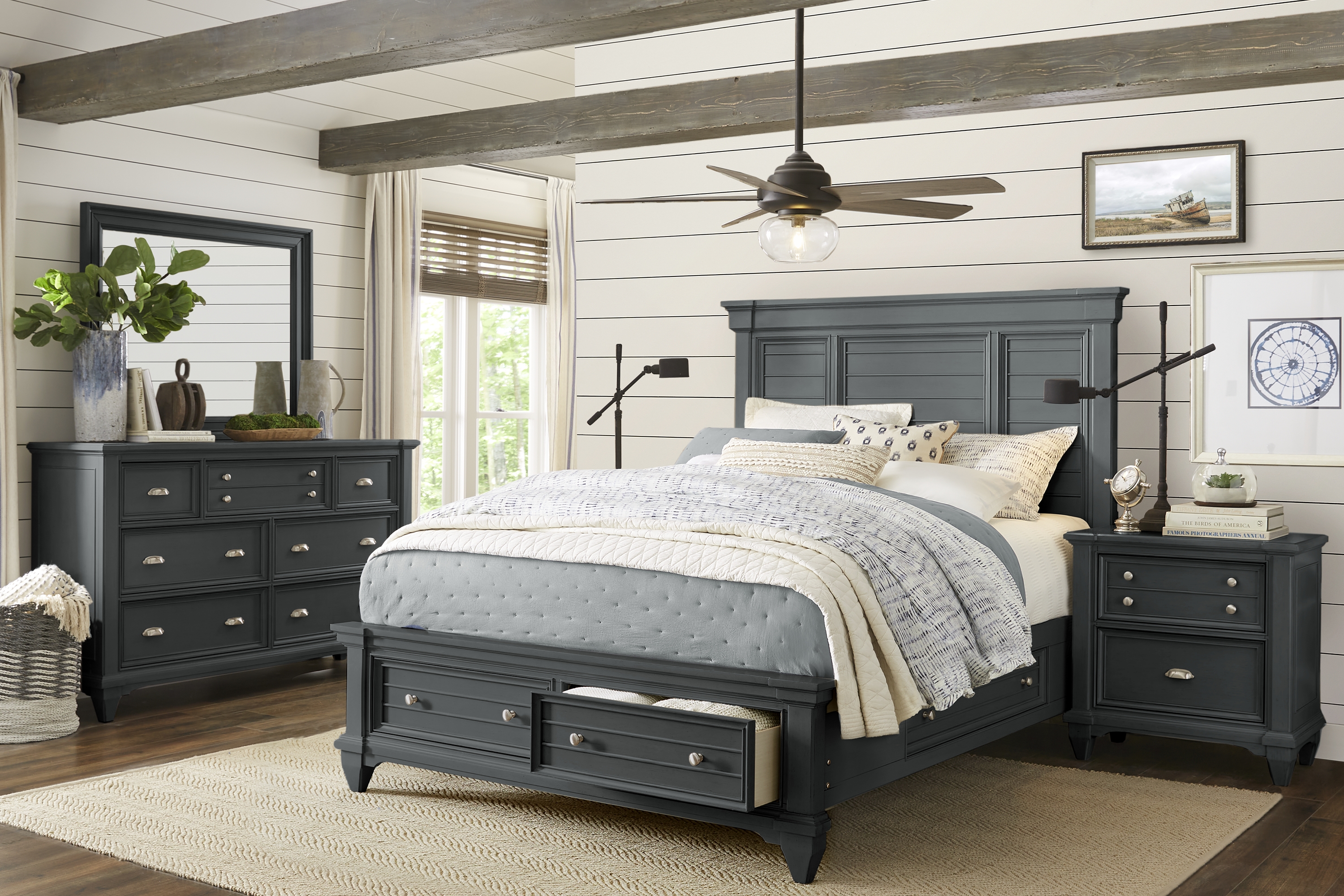 Hilton Head Graphite 7 Pc Queen Storage Bedroom - Thumbnail - Image 1