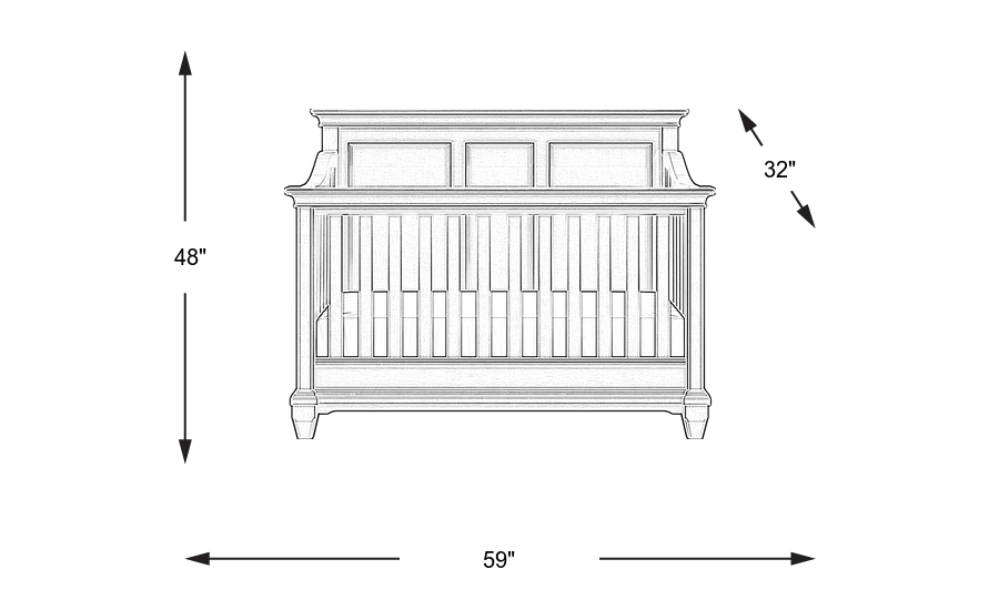 Dimension Image. Please refer to the Dimension Tab on this page for dimension details.