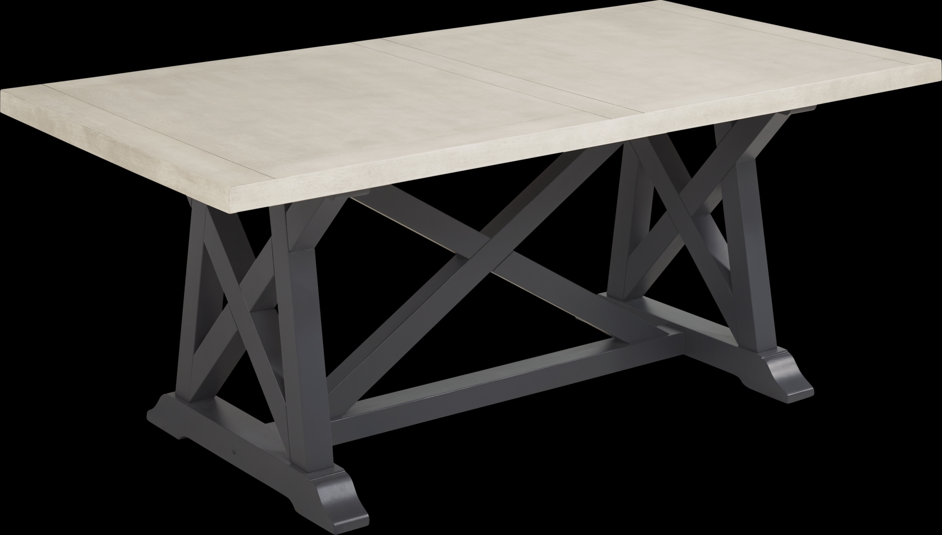 Hilton Head Graphite 5 Pc Trestle Dining Room with White Chairs - Thumbnail - Image 2