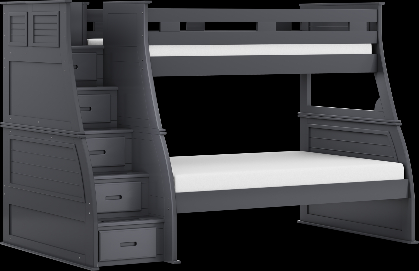 Kids Hilton Head Graphite Twin/Full Step Bunk - Thumbnail - Image 1