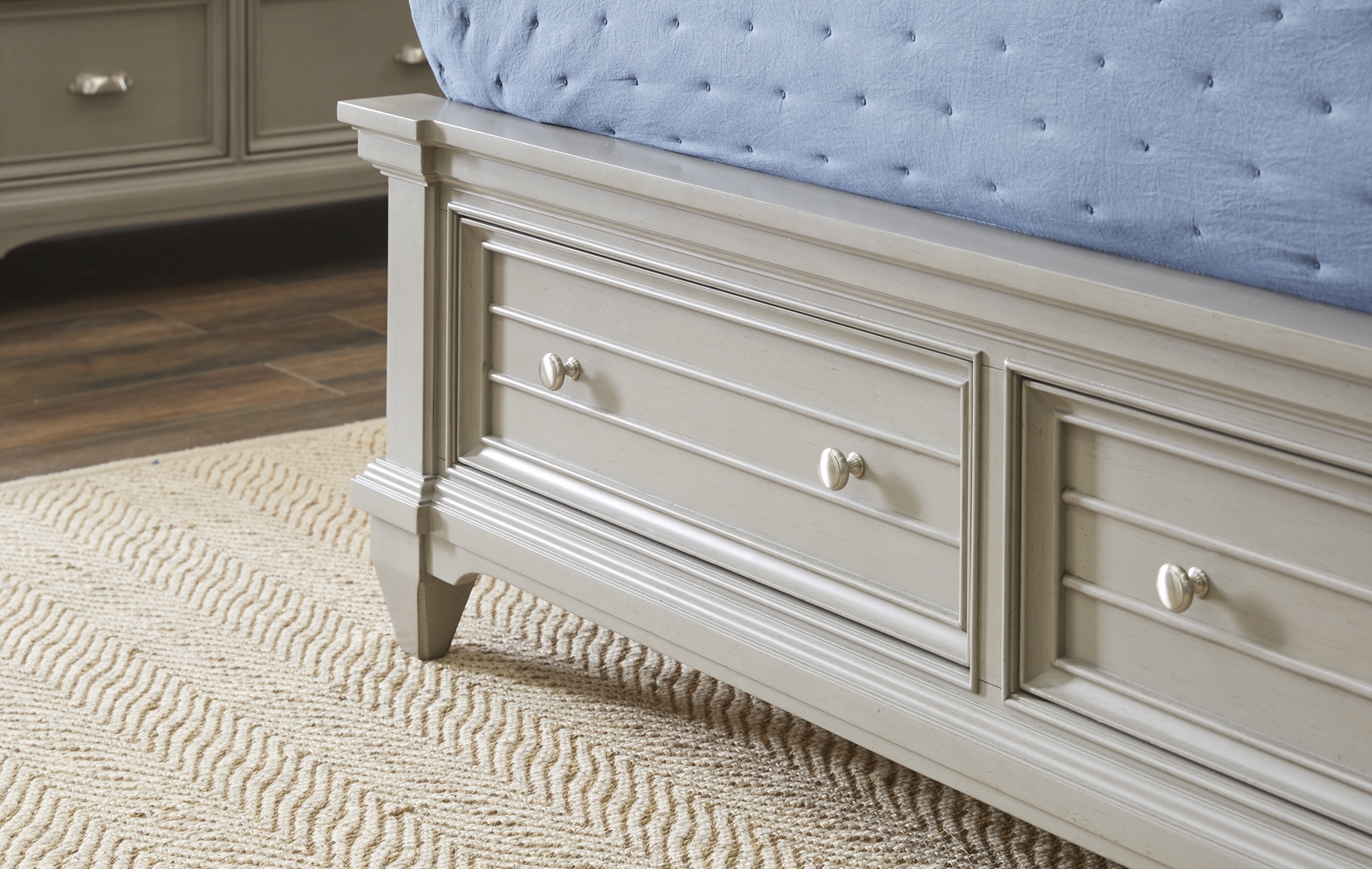 Hilton Head Gray 5 Pc King Storage Bedroom - Thumbnail - Image 4