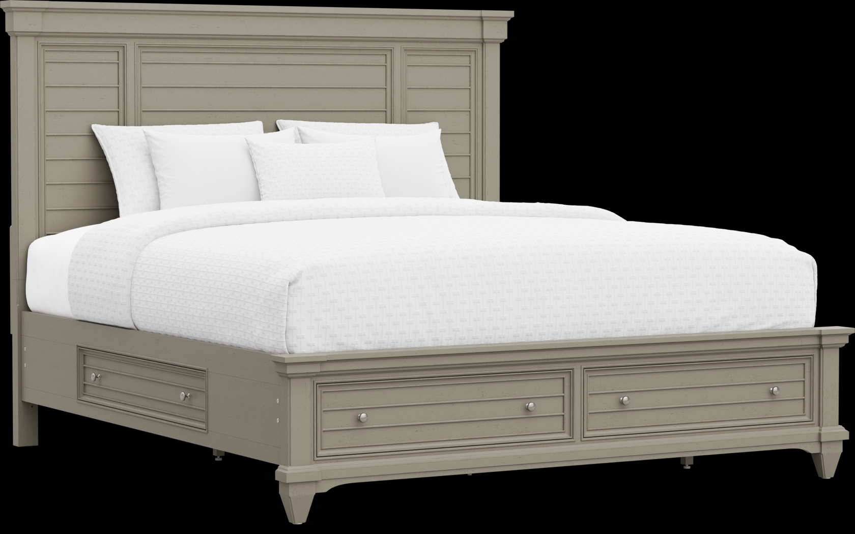 Hilton Head Gray 5 Pc King Storage Bedroom - Thumbnail - Image 2