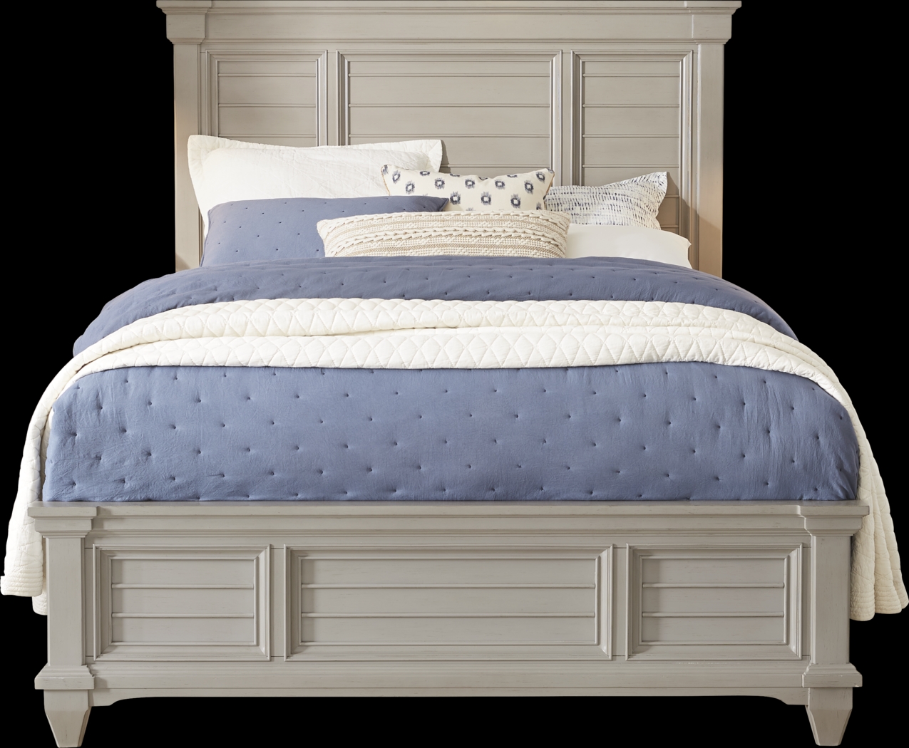 Hilton Head Gray 5 Pc King Panel Bedroom - Thumbnail - Image 2