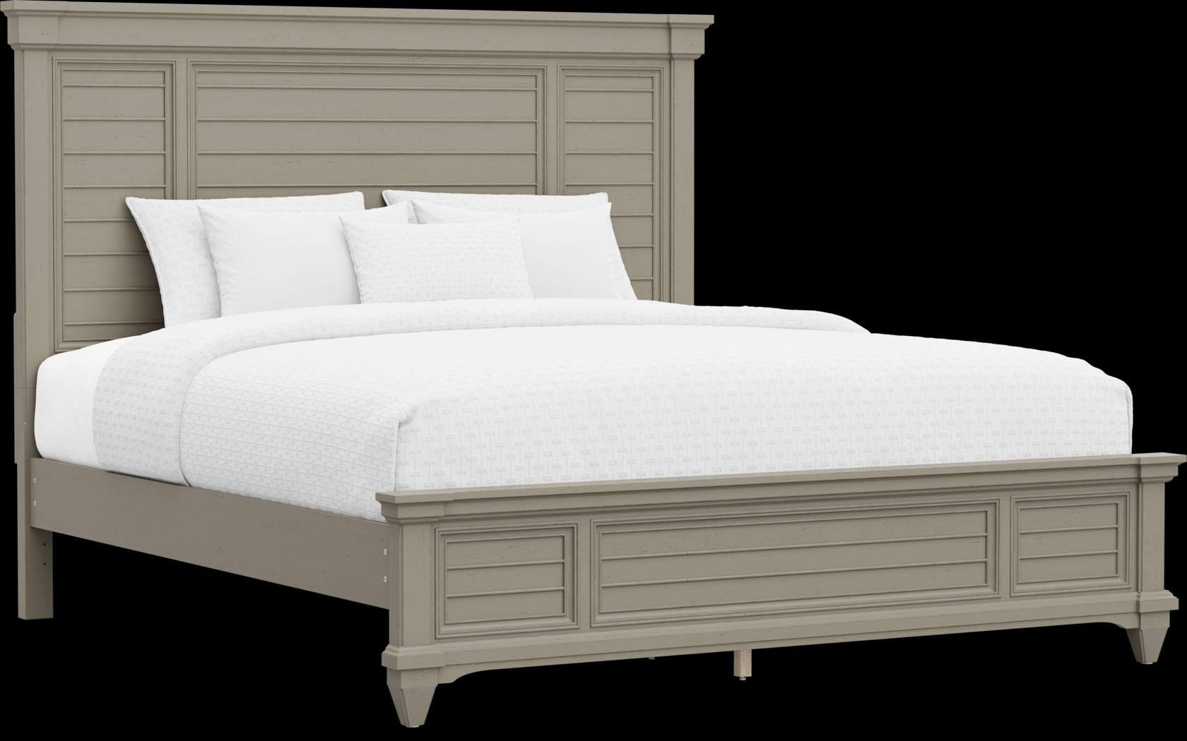 Hilton Head Gray 3 Pc King Panel Bed - Thumbnail - Image 1