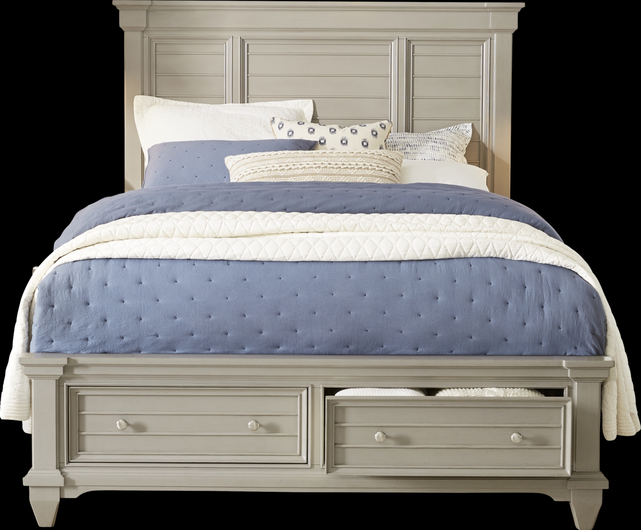 Hilton Head Gray 5 Pc Queen Storage Bedroom - Thumbnail - Image 2