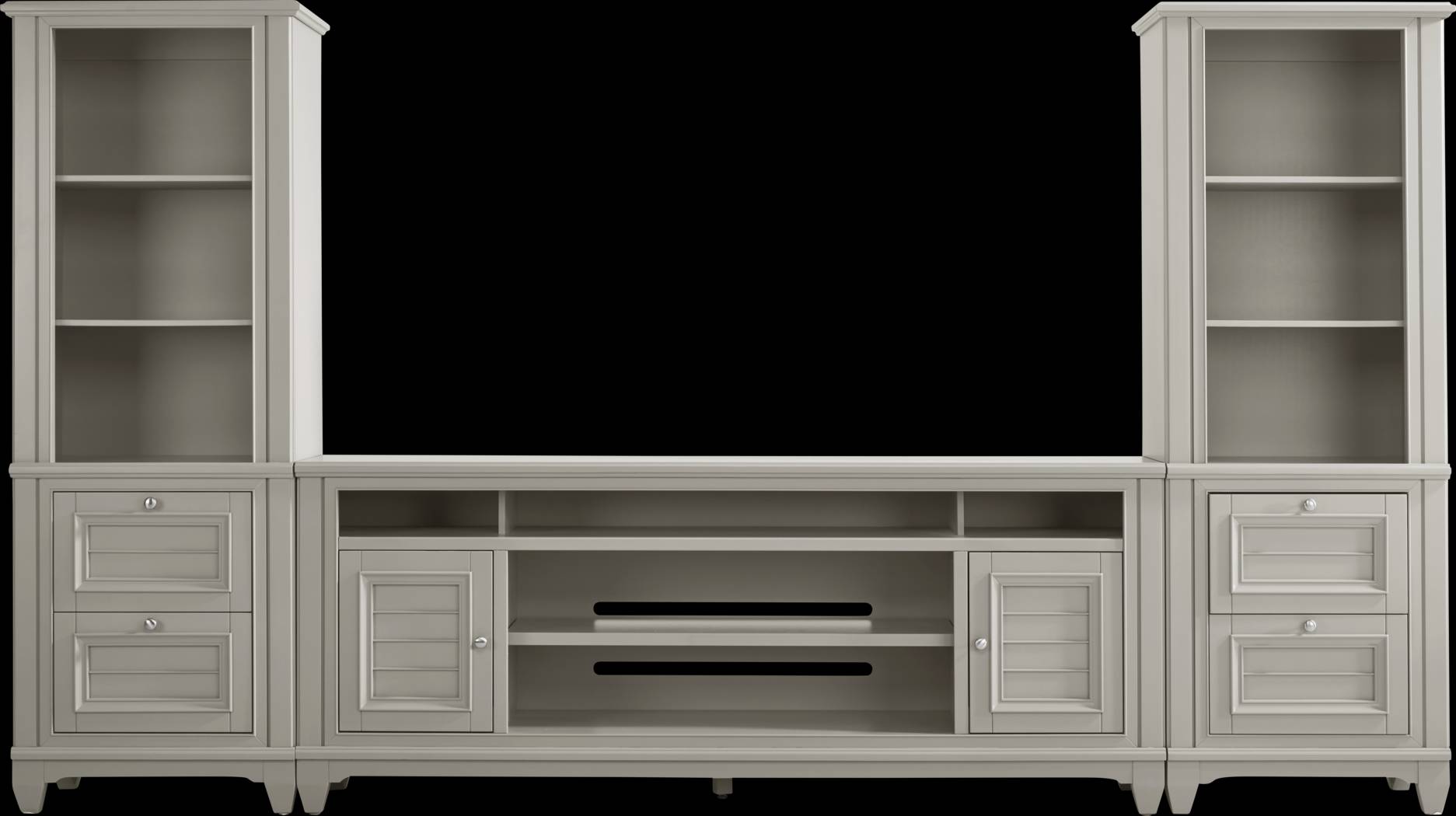 Hilton Head Gray 3 Pc Wall Unit with 82 in. Console - Thumbnail - Image 1