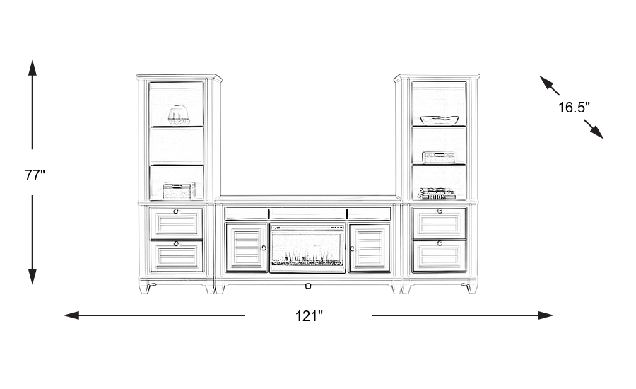 Dimension Image. Please refer to the Dimension Tab on this page for dimension details.