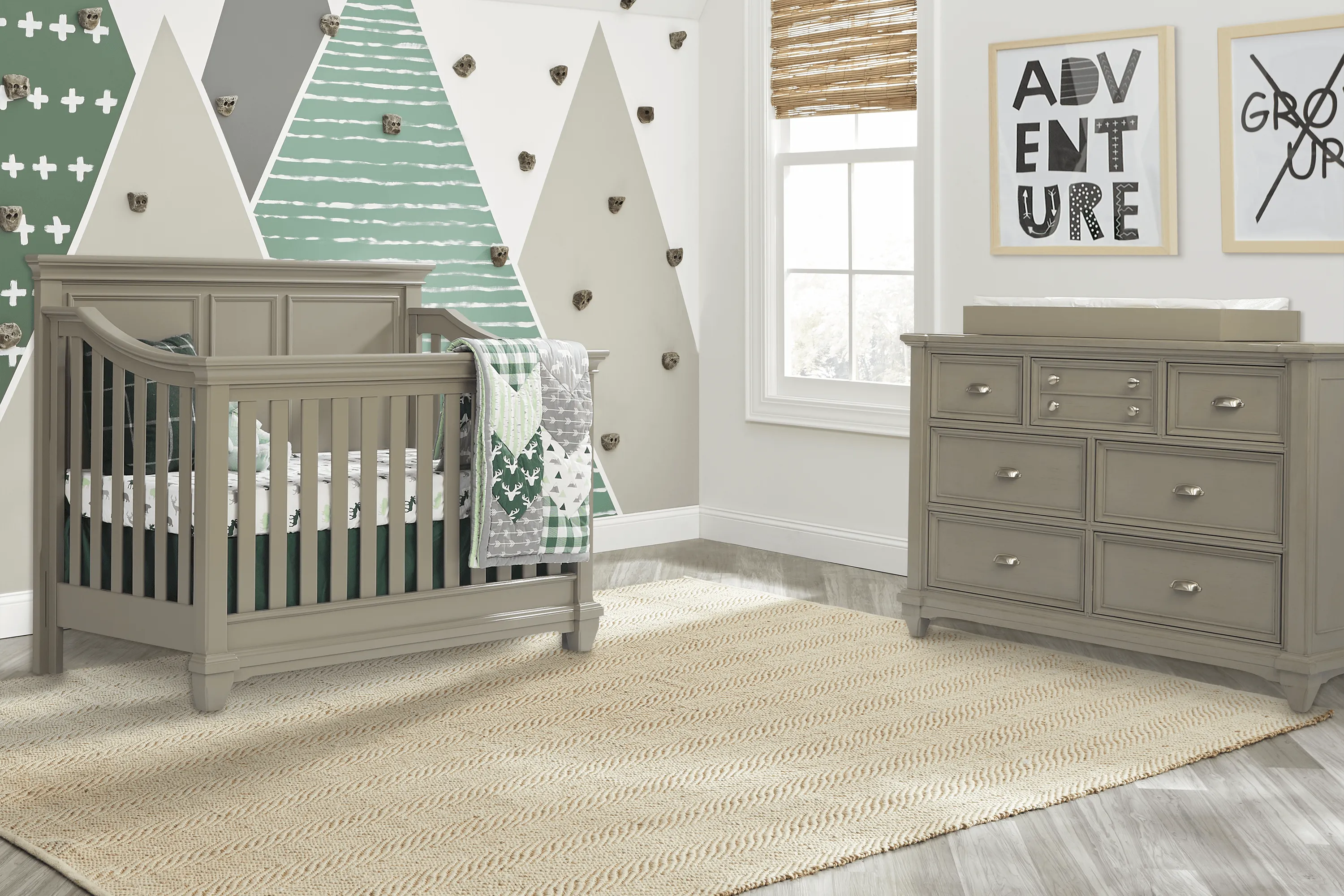 Hilton Head Gray 6 Pc Nursery with Toddler & Conversion Rails - Thumbnail - Image 1