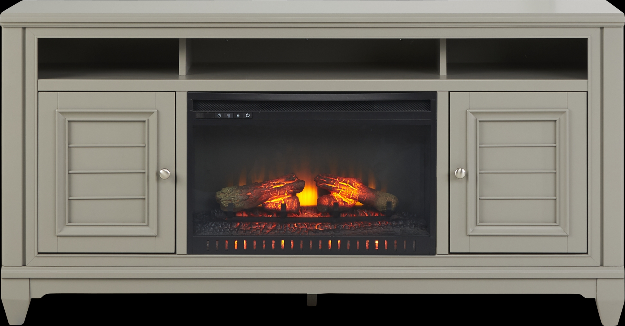 Hilton Head Gray 66 in. Console with Electric Log Fireplace - Thumbnail - Image 1