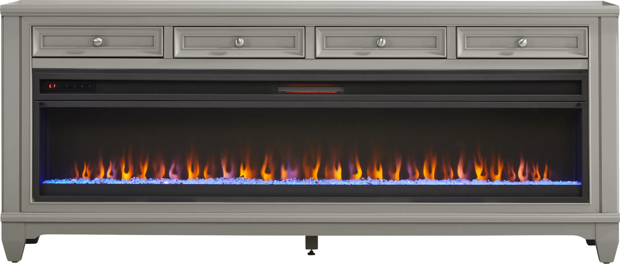 Hilton Head Gray 80 in. Console with Electric Fireplace - Thumbnail - Image 1