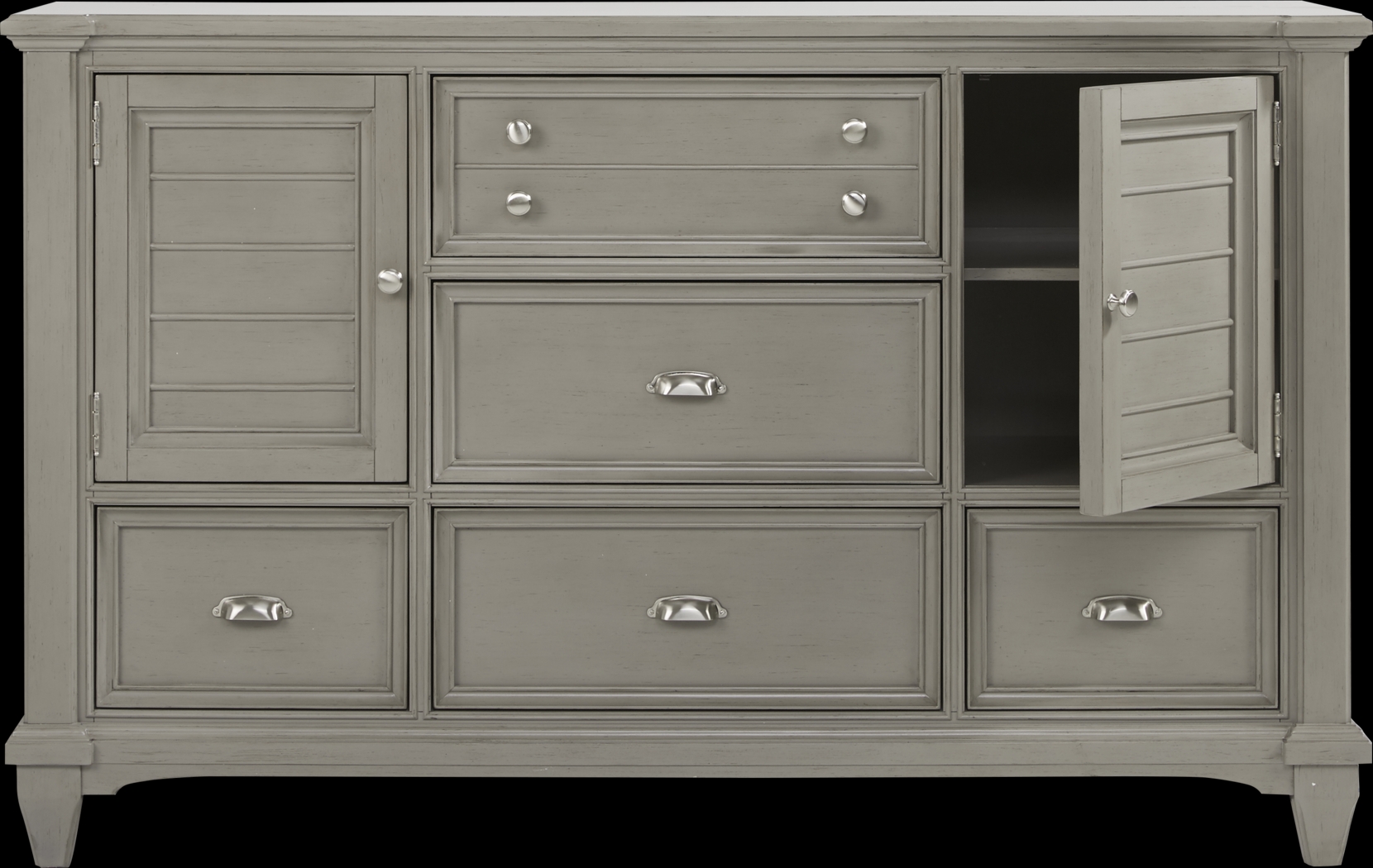 Hilton Head Gray 5 Pc Queen Storage Bedroom - Thumbnail - Image 8