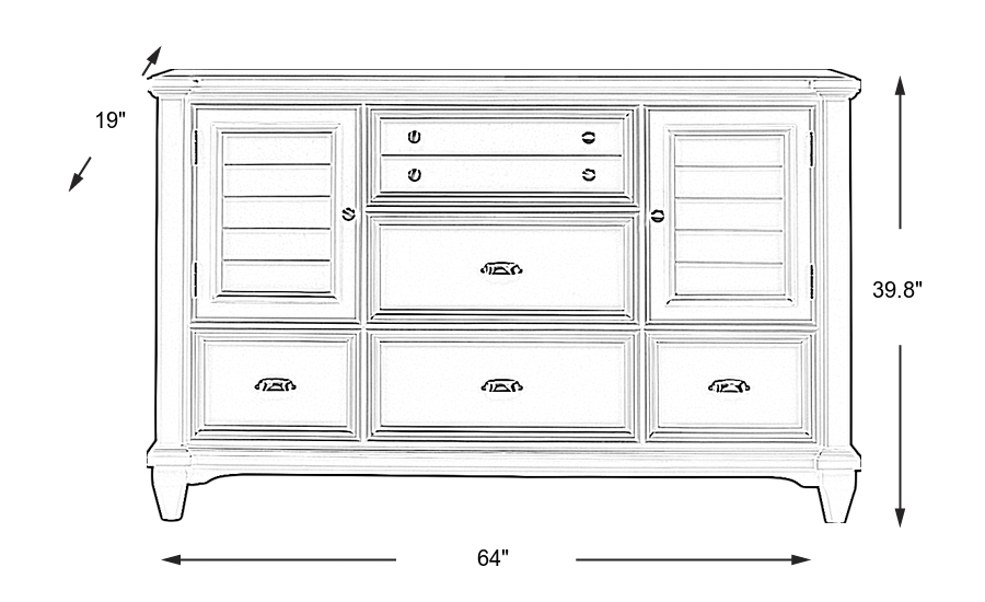 Dimension Image. Please refer to the Dimension Tab on this page for dimension details.