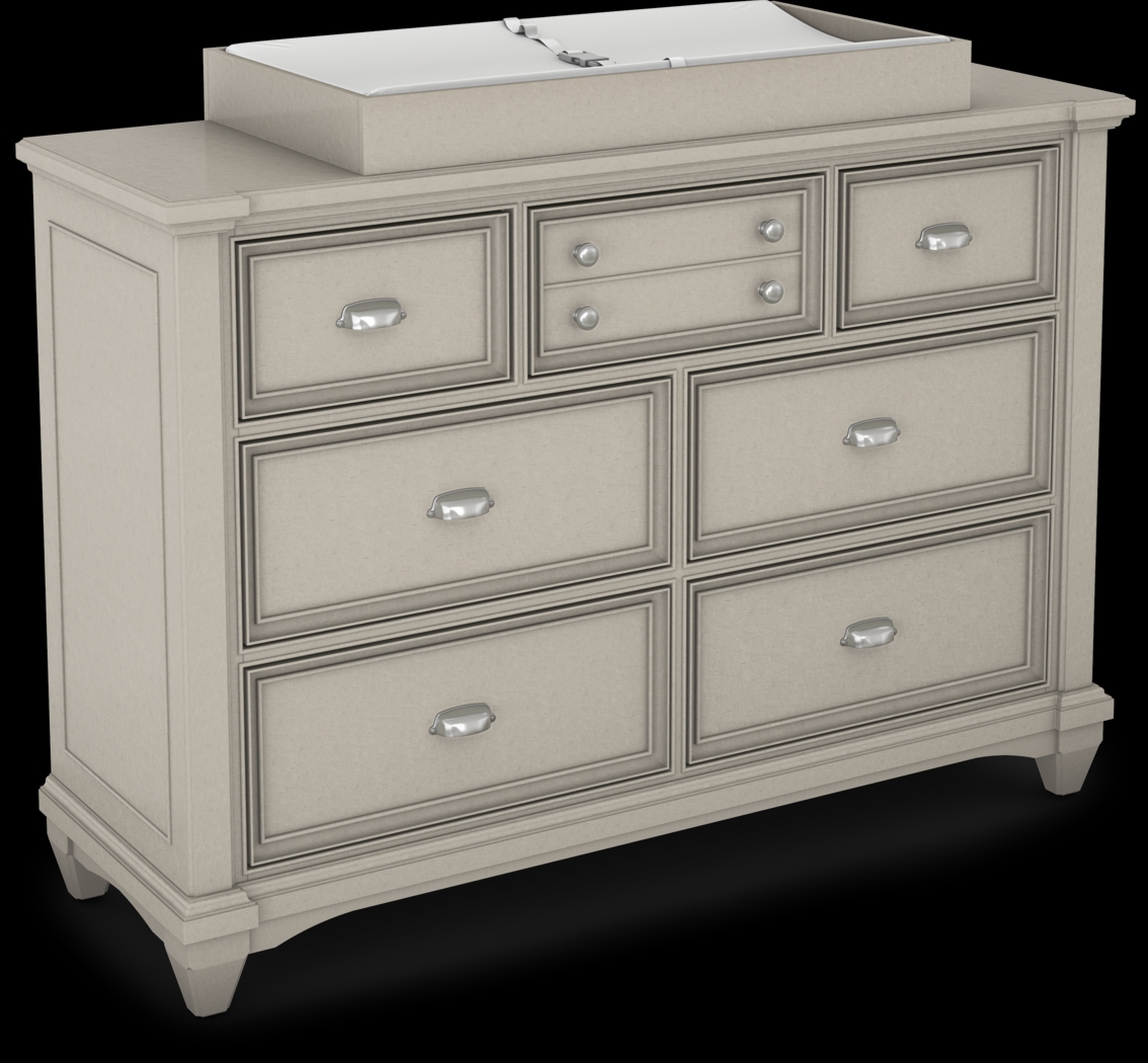 Hilton Head Gray Dresser with Changing Topper and Pad - Thumbnail - Image 1
