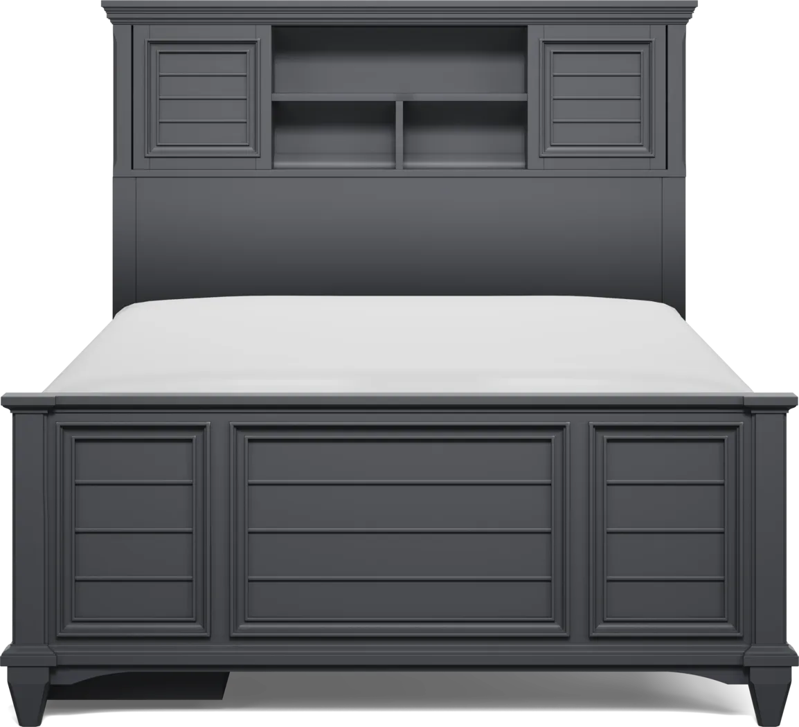 Hilton Head Kids Graphite Full Bookcase Bed with Storage Side Rail - Thumbnail - Image 2