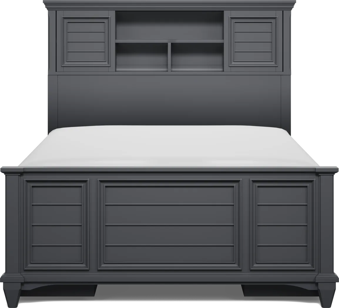 Hilton Head Kids Graphite Full Bookcase Bed with Storage Side Rails - Thumbnail - Image 2