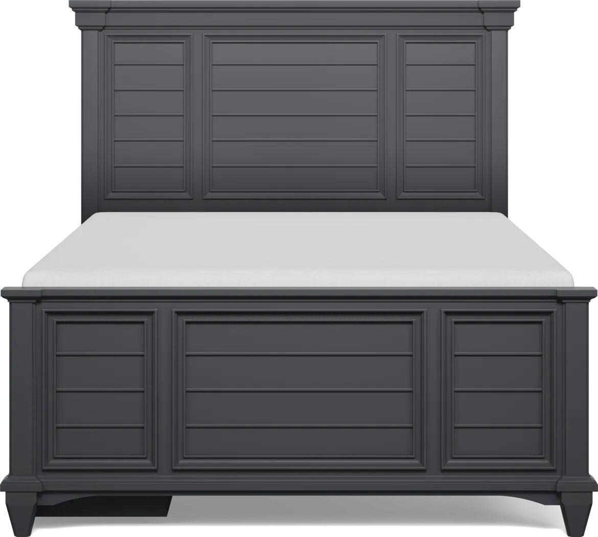 Hilton Head Kids Graphite Full Panel Bed with Storage Side Rail - Thumbnail - Image 2