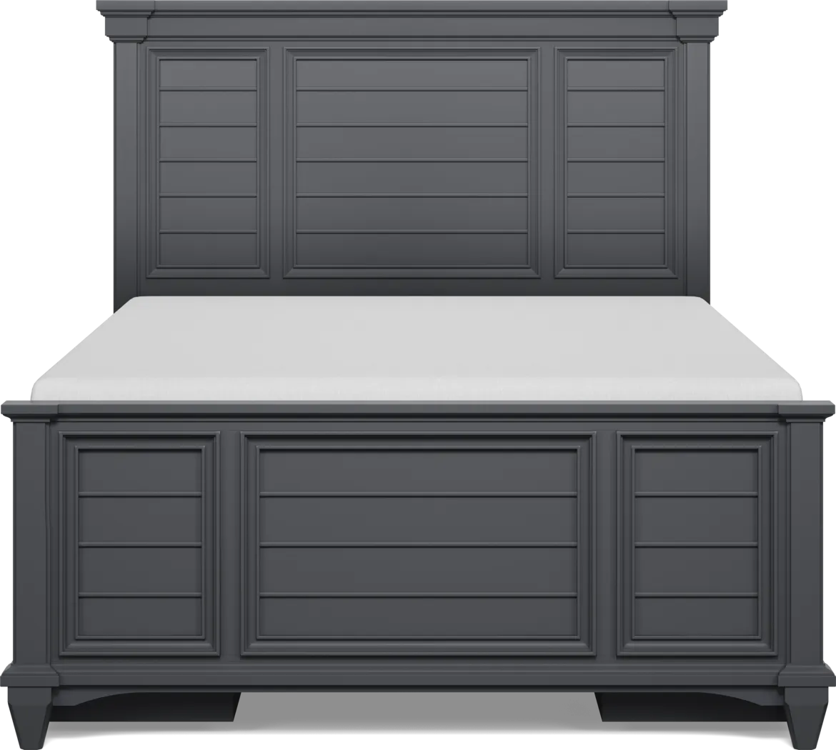 Hilton Head Kids Graphite Full Panel Bed with Storage Side Rails - Thumbnail - Image 2