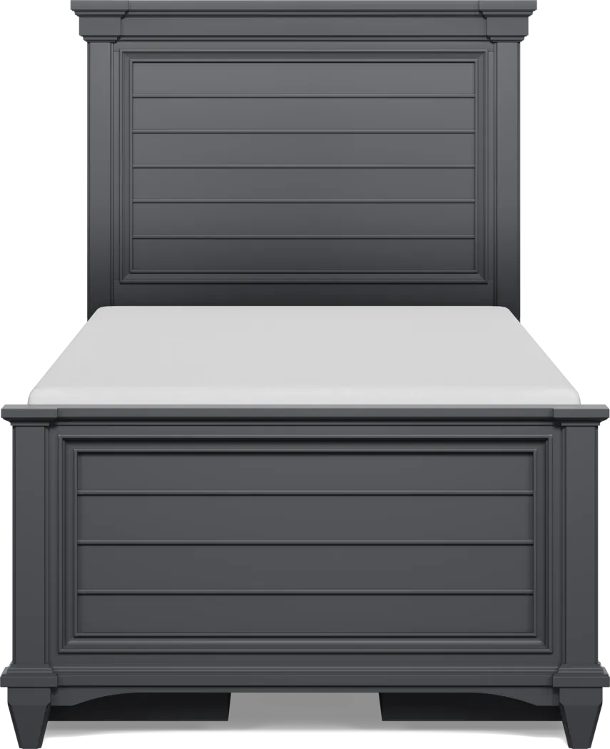 Hilton Head Kids Graphite Twin Panel Bed with Storage Side Rails - Thumbnail - Image 2
