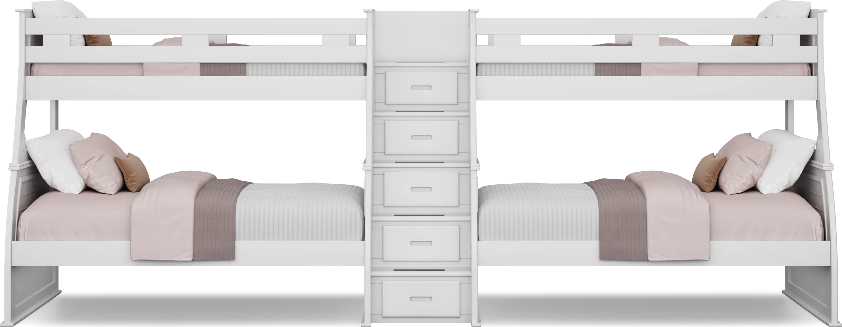 Hilton Head Kids White Twin/Full Double Step Bunk - Thumbnail - Image 2