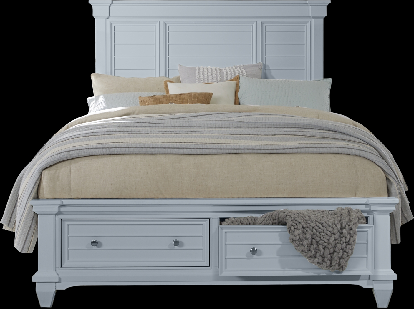 Hilton Head Mint 3 Pc Queen Panel Bed with Storage - Thumbnail - Image 1
