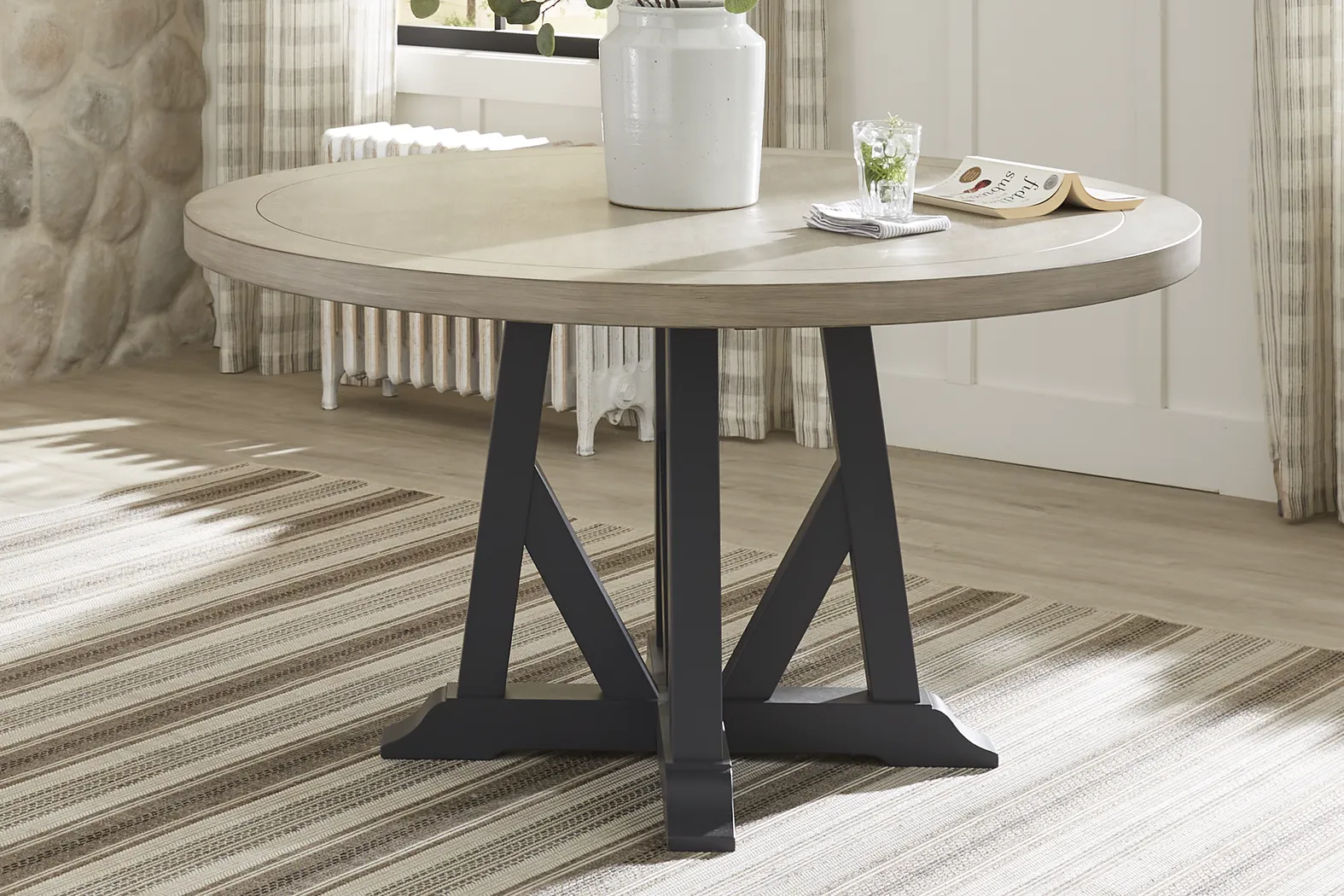 Hilton Head Round Dining Table with Graphite Base - Thumbnail - Image 3