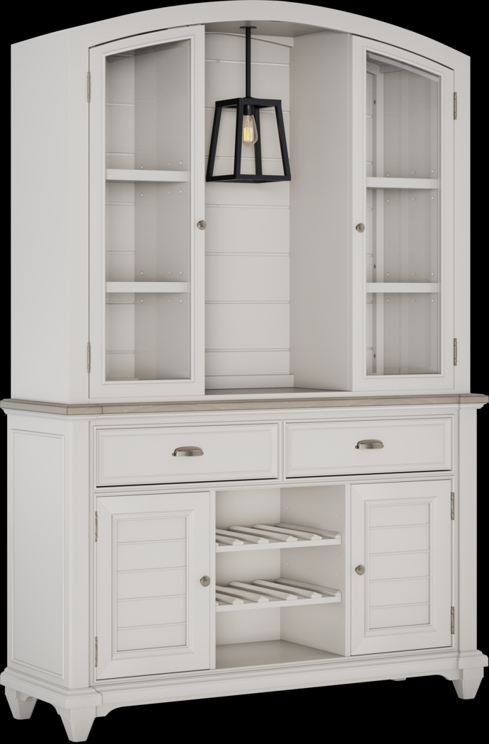 Hilton Head White 2 Pc Buffet and Hutch - Thumbnail - Image 2