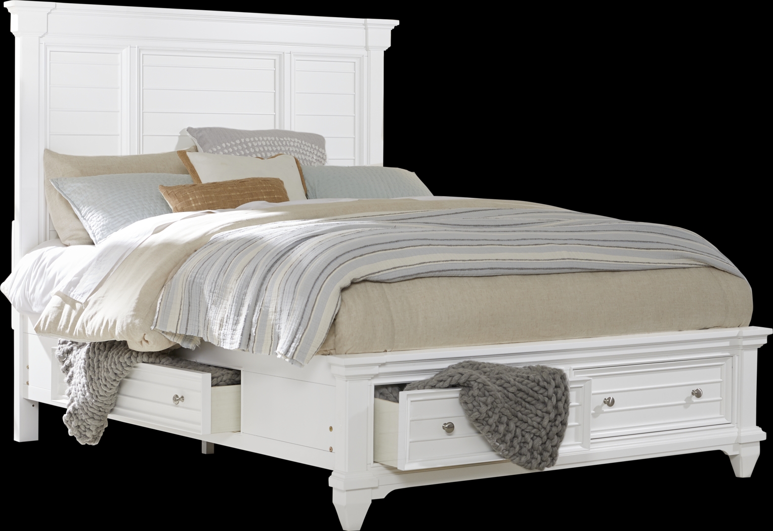 Hilton Head White 5 Pc King Storage Bedroom - Thumbnail - Image 3